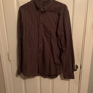 Button down shirt, checkered pattern.